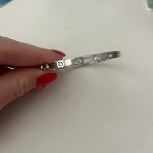 Silver Kate Spade Bangle Bracelet with Gem Accents